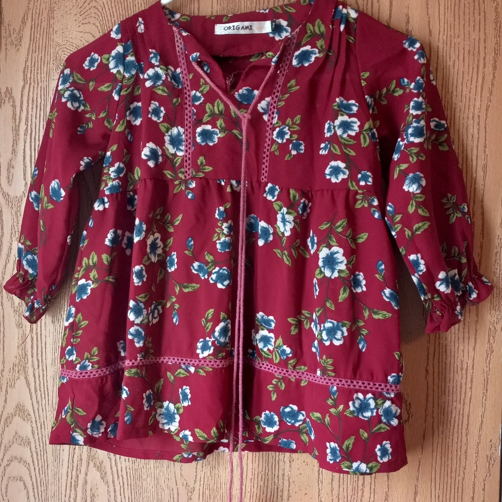 Floral Bohemian Top Southwestern Prarie Country Girls Size M